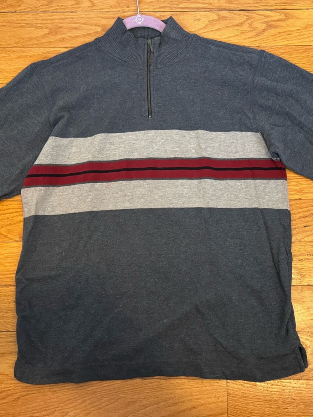 Banana Republic Men's Charcoal Qiuarter zip Sweater